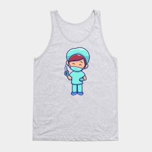 Cute nurse with injection cartoon Tank Top